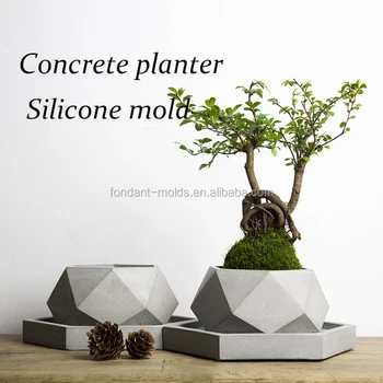 V001 Creative Polygon Vase Concrete Planter Mold Handmade Craft
