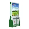 Outdoor bus stop advertisement light box double side with waste bin