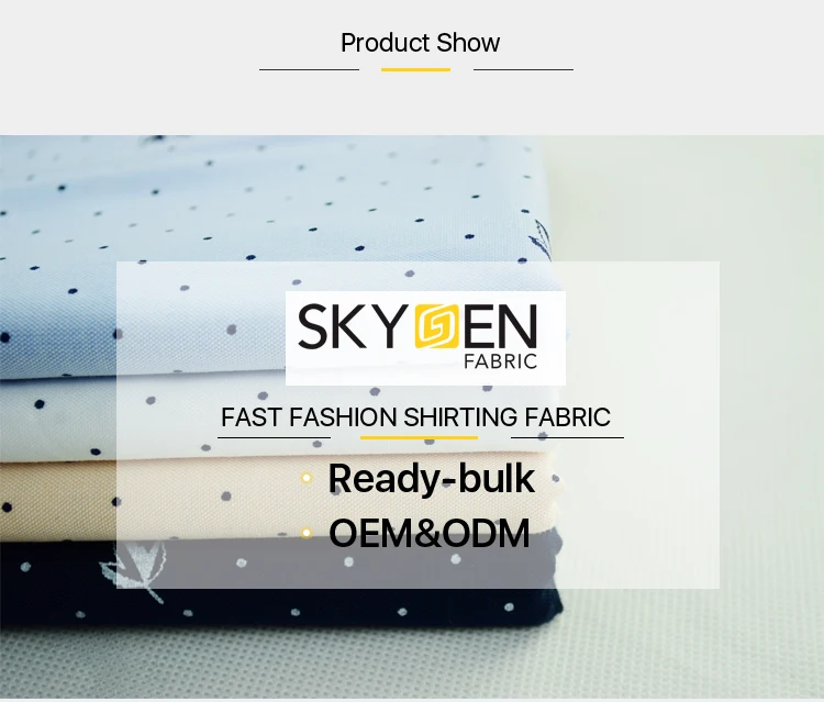 Branded Guangzhou twill oxford textile men's shirt shirting printed printing 100 cotton woven fabric