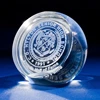 round half sphere shape crystal glass paperweight with custom logo for souvenir gift