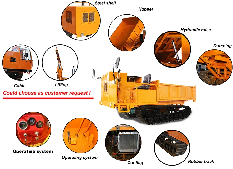 Palm Fruit crawler transporter mini dump truck dumper for Malaysia