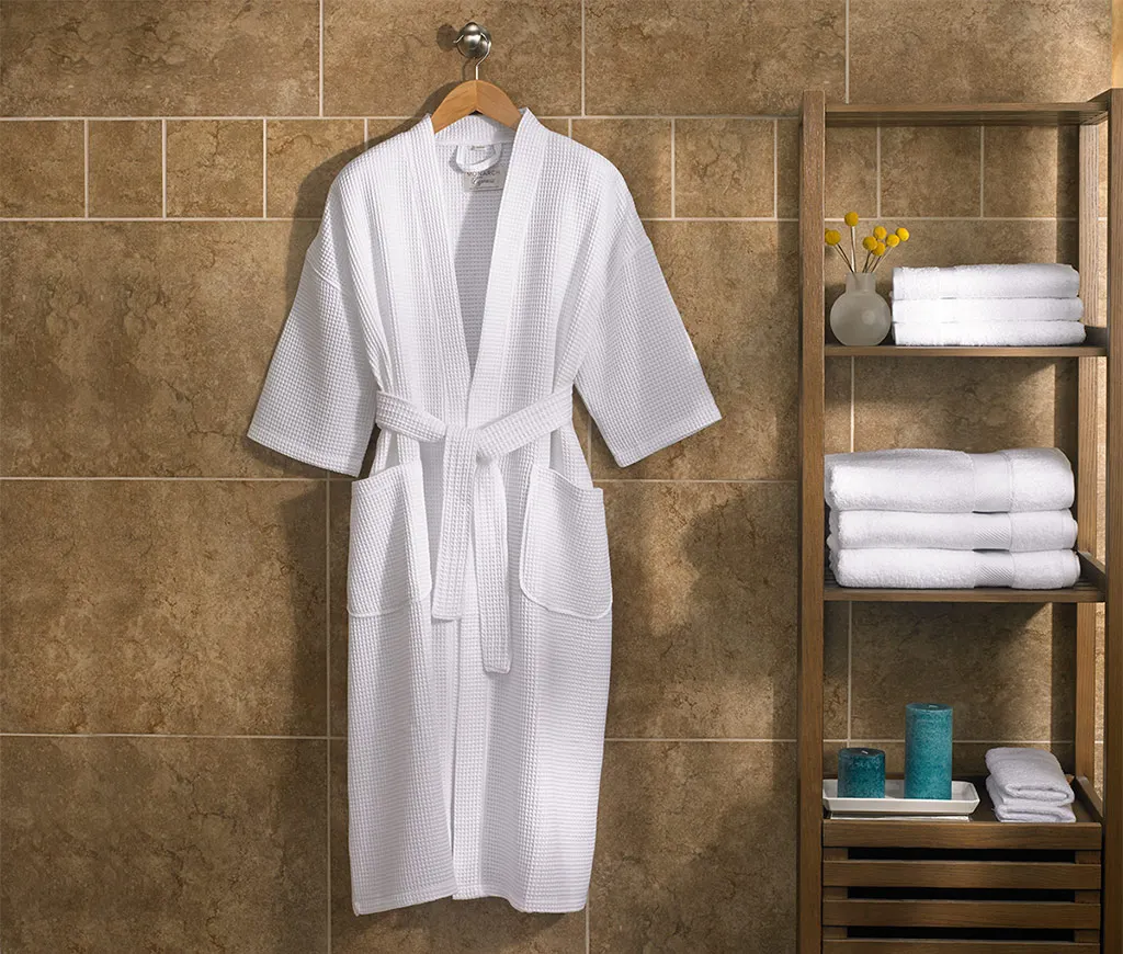 100 Cotton Womens Cheap Spa Waffle Robe Femme Wholesale Hotel Bathrobe