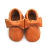 The Most Popular Bow for Girls Genuine Leather Moccasins Baby Shoes