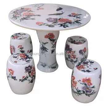 Hand Painted Ceramic Garden Table Set And Stool Hand Painted Ceramic Garden Table Set And Stool