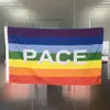 LGBT Peace (Pace) 3'x5' Polyester Novelty - Vivid Color & UV Fade Resistant - Double Stitched - Rainbow Flag Polyester Banner