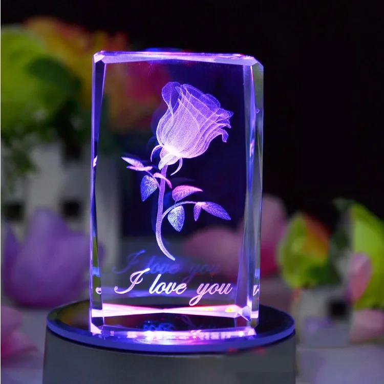 3D laser crystal/3d laser crystal engraving/wedding favor 3D las