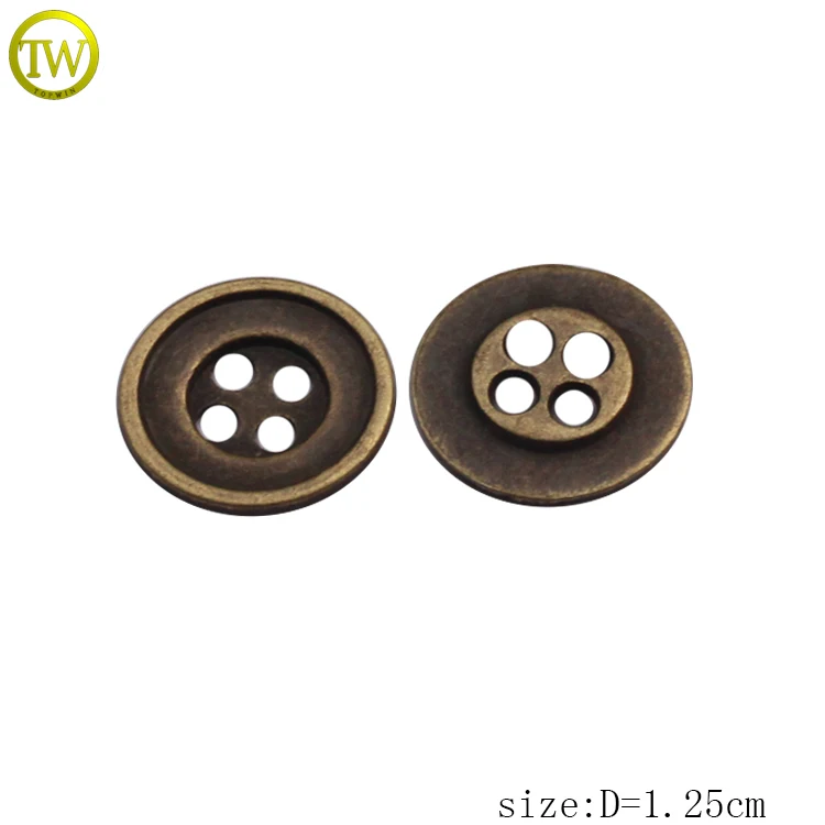 Custom 4 Holes Shirt Button Antique Brass Garment Metal Sewing Buttons ...