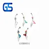 5*8mm stainless steel balls turquoise beads single leaf drop belly navel button rings