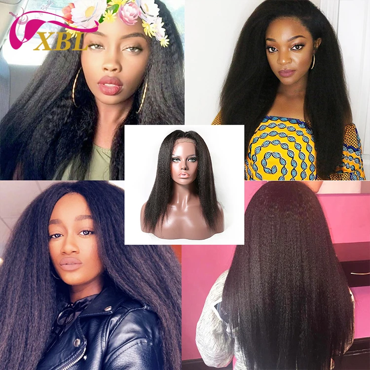 Xbl Real Natural Long Afro Kinky Human Hair Wig Pink Used Human