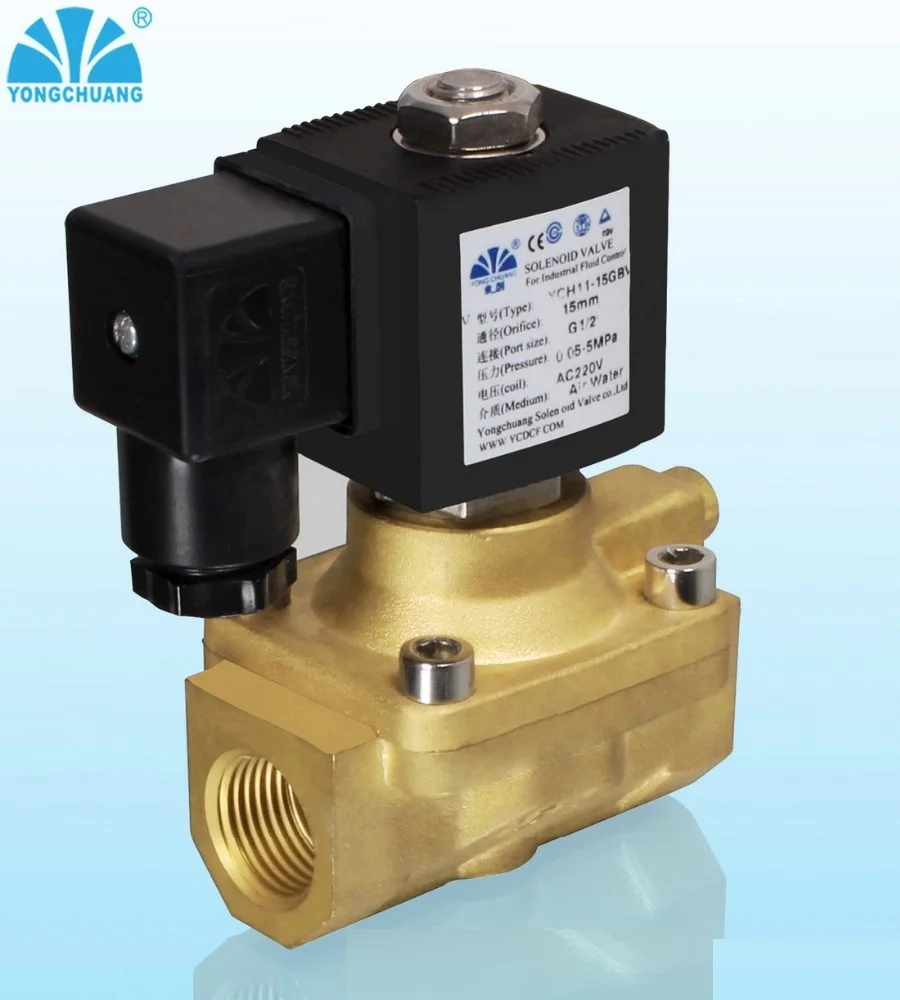 Ych11/12 Brass High Pressure Air Solenoid Valve 1/2 12 24volt 50 Bar Buy Air Solenoid Valve 12