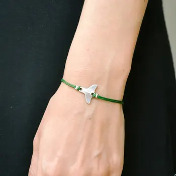 Minimalist Beach Jewelry Green Strings Rope Silver Plated Tail Charm Whale Tail Bracelet Buy Whale Tail Bracelet Product On Alibabacom