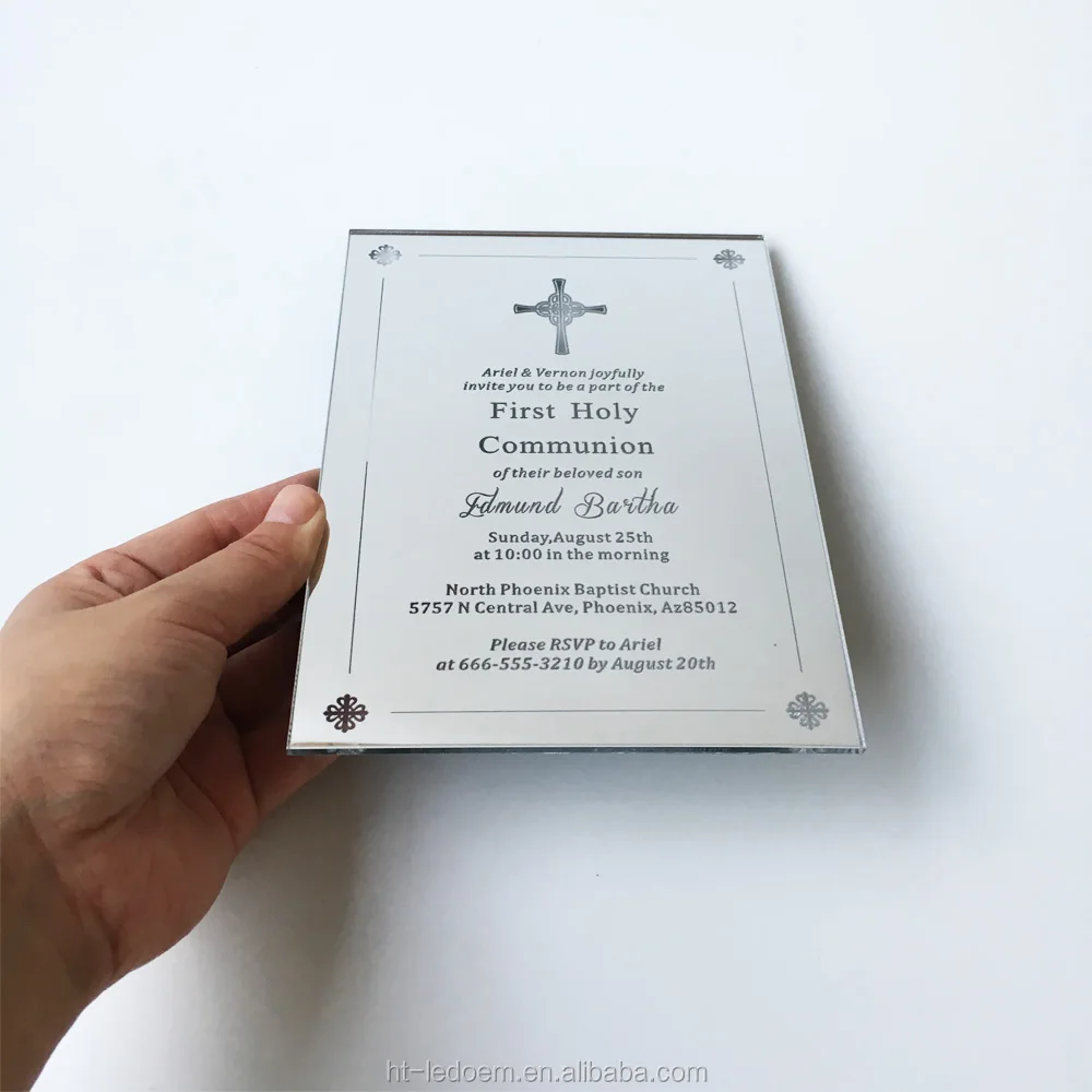 Carte D Invitation Personnalisee 5x7 Pouces En Acrylique Avec Miroir Argent Carton Pour Premiere Communion Bapteme Bapteme Livraison Gratuite Buy Carte D Invitation De Bapteme Carte D Invitation De Bapteme Acrylique Carte D Invitation De Bapteme