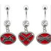 flat navel belly rings dangle flag