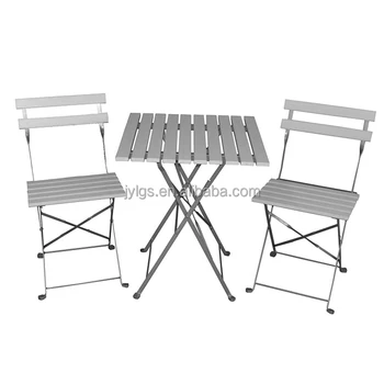 wooden folding bistro set