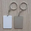 Rectangle Rotatable Car Blank Keyring Custom Sublimation Metal Key Chain Double-sided printing pattern