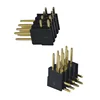Right angle type 2.54mm pitch double row pin header male connector