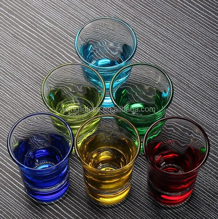 YL-D115 1oz colored bottom shot glasses