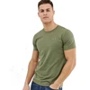 Custom 2019 new oversized sailor neck T-shirt dropper sleeves men's olive colour T-shirt