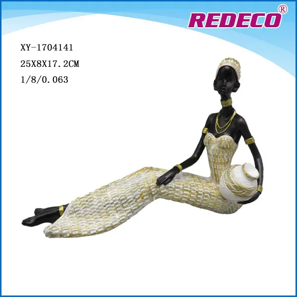 Hot Sale Resin Sitting African Lady Figurine For Home Decor Buy