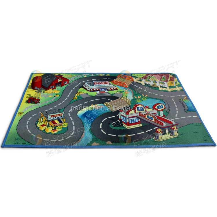 Kids Giant City Playmat Floor Play Mat for Toy Cars Road Railway Train Track