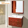 wall-mounted oak solid wood bathroom vanity cabinets sets marble top luxury asian style single sink 36 bathroom vanity combo