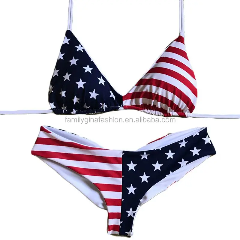 Wholesale Women S Sexy American Flag Scrunch Back Bikini Set Buy American Flag Scrunch Back