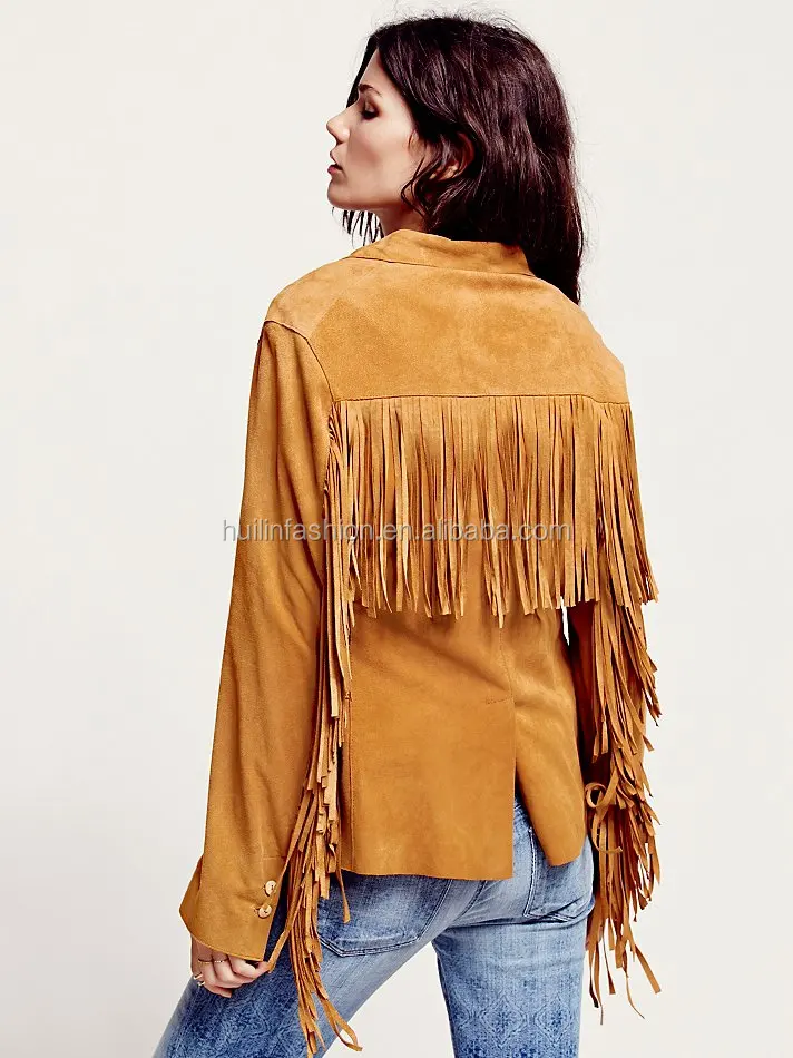 Alibaba Express Suede Fringe Jacket Wholesale Leather Tassels Jacket ...