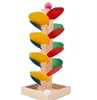 Educational toy blocks wooden tree marble ball run track game baby kids intelligence wooden baby toys