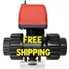 Free Shipping DN25 2 Way Electric Automatic PVC Double Union Ball Valve Manual Valve Use For Water Level Control Valve
