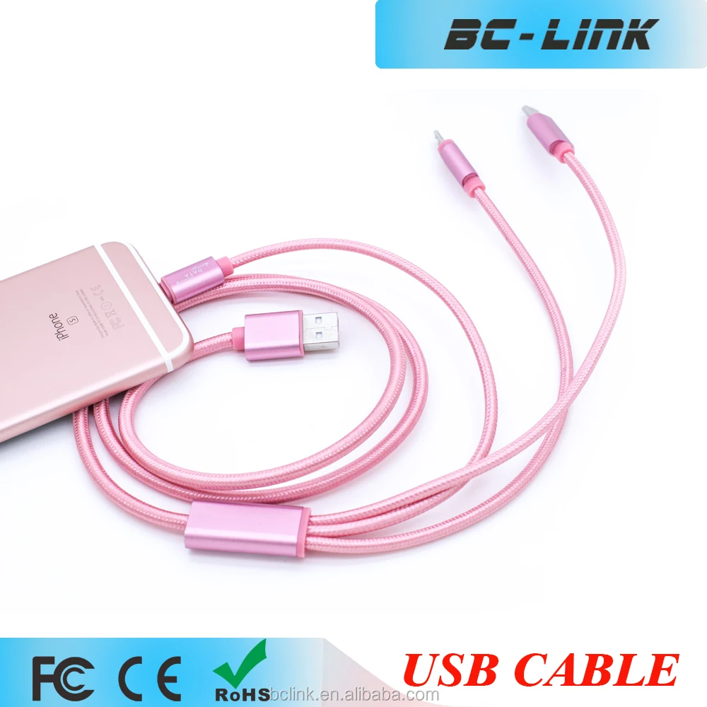 Newest 3 in 1 usb cable Nylon Braided USB Cable Micro For iPhone Ligntning Type-C