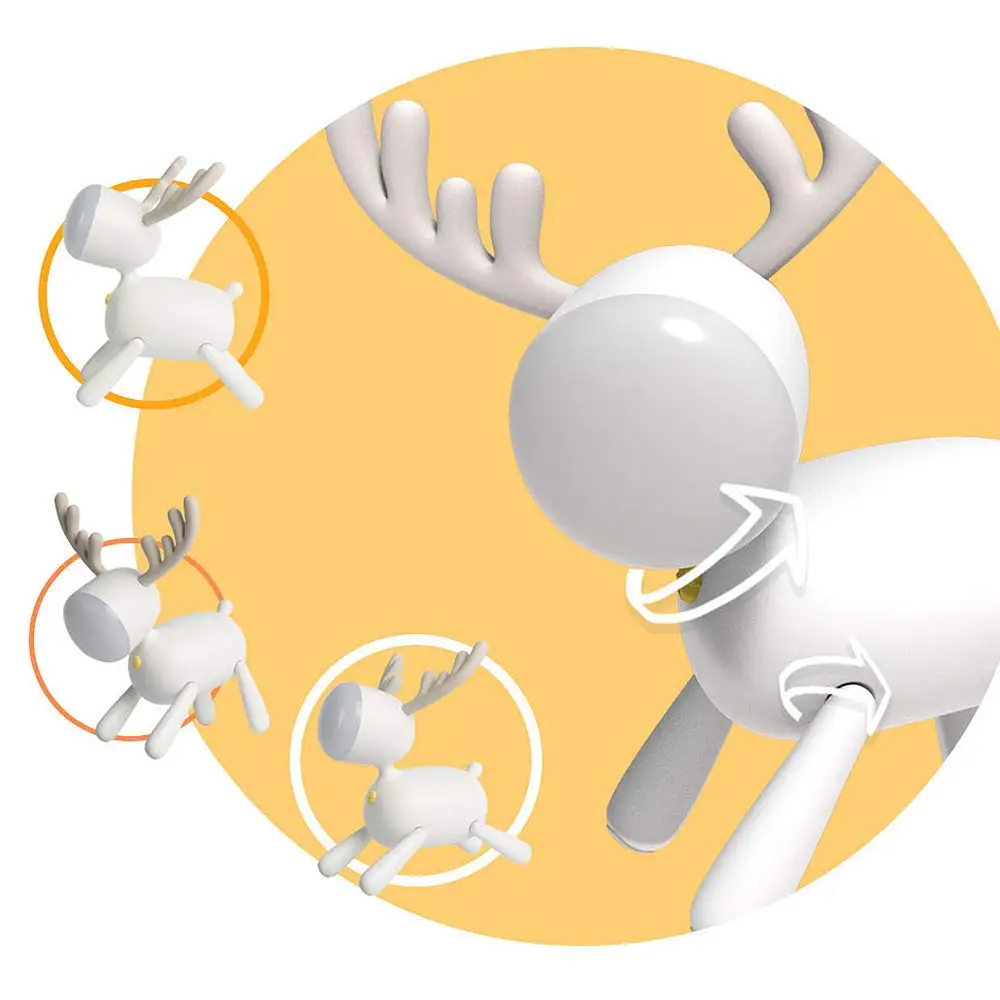 Unique Deer Mood Night Light USB Charging Table Lamp Timing Function 360 Degree Rotation