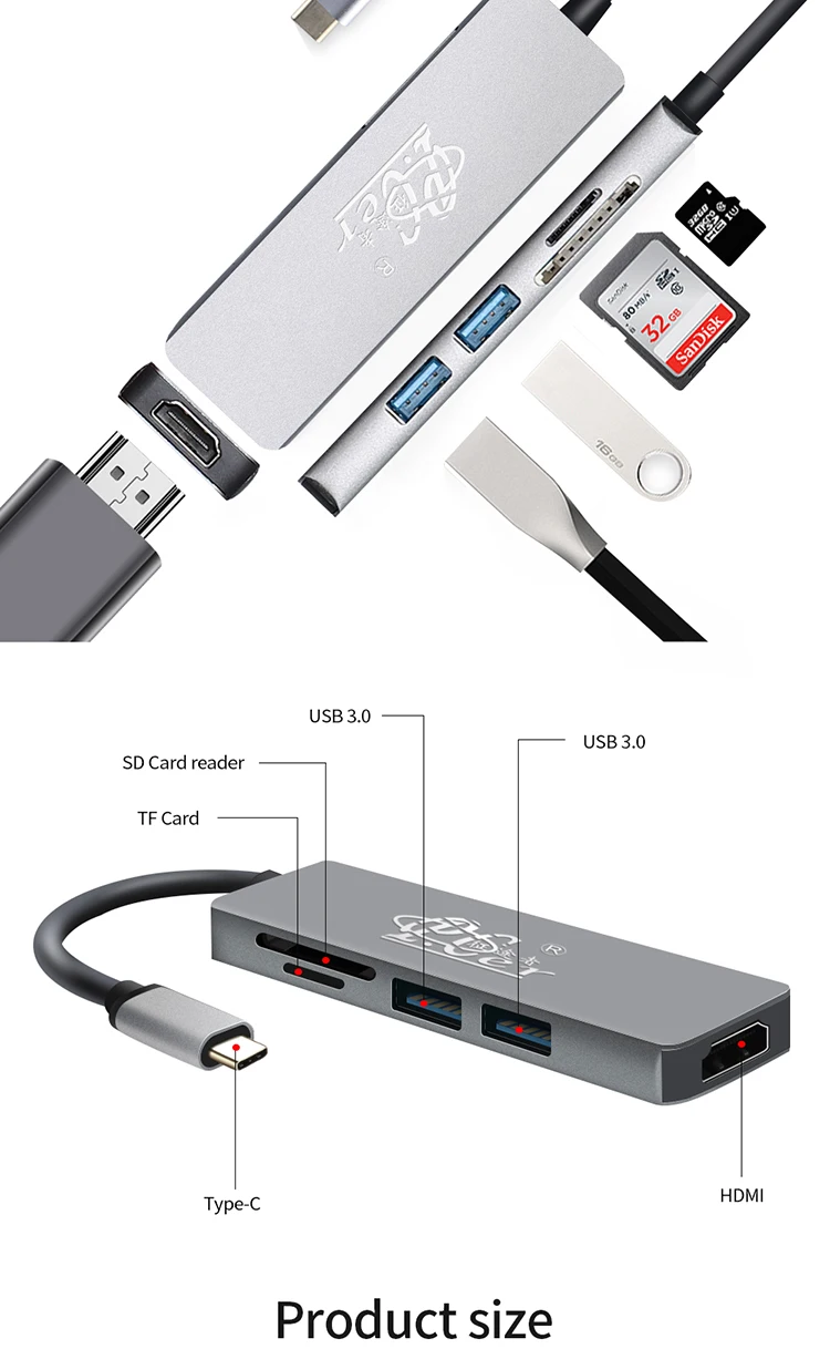 Type-c Multifunction USB Hub Multi Switcher DVI VGA HDMI Various kinds of Converter/Adpter