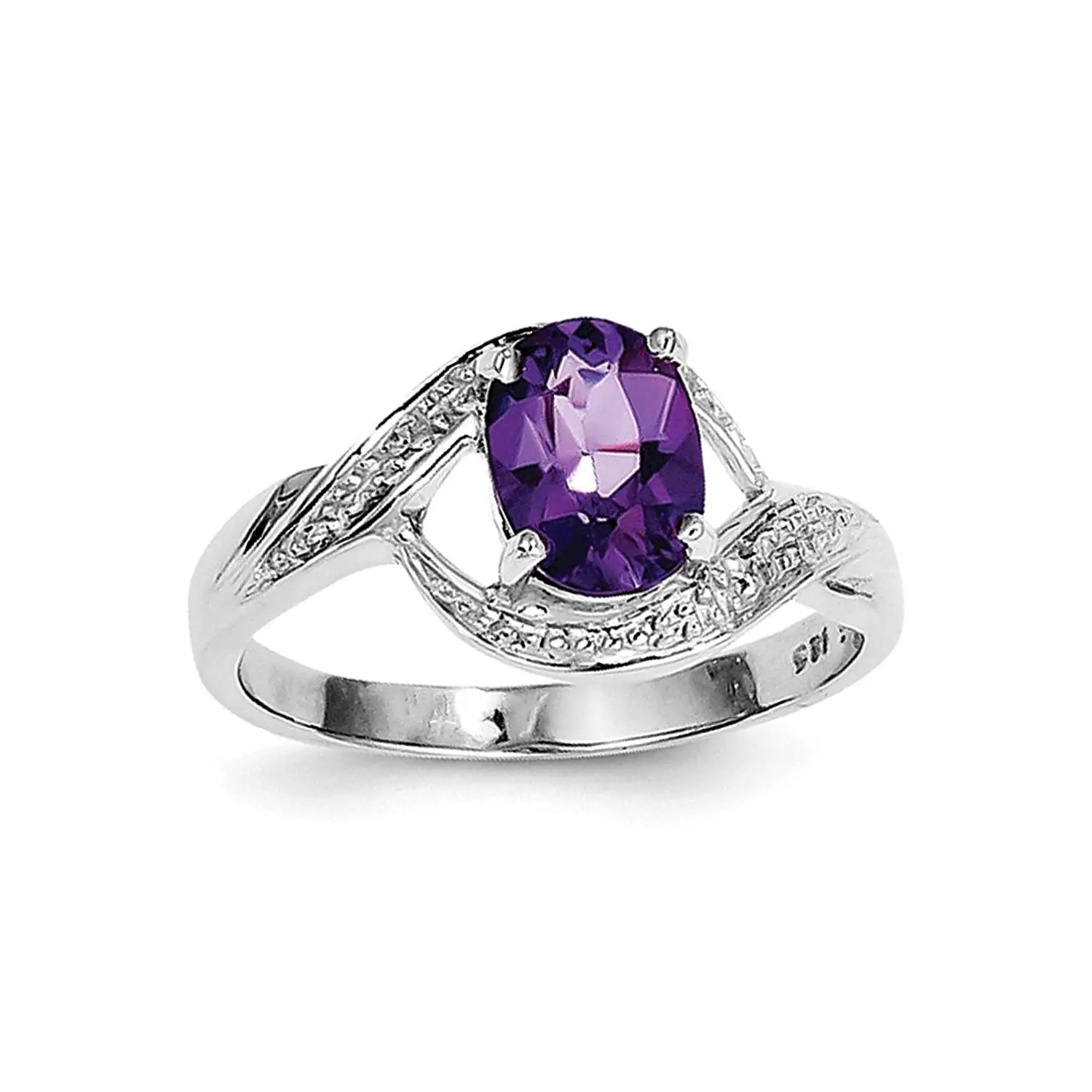 Get Quotations · ICE CARATS 925 Sterling Silver Purple Amethyst Diamond Band Ring Stone Gemstone Fine Jewelry Ideal Gifts