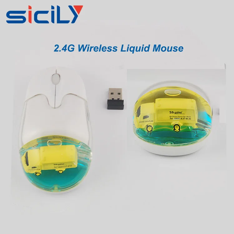 Wireless Usb Optical Computer Mouse Liquid Aqua Mouse With Floater