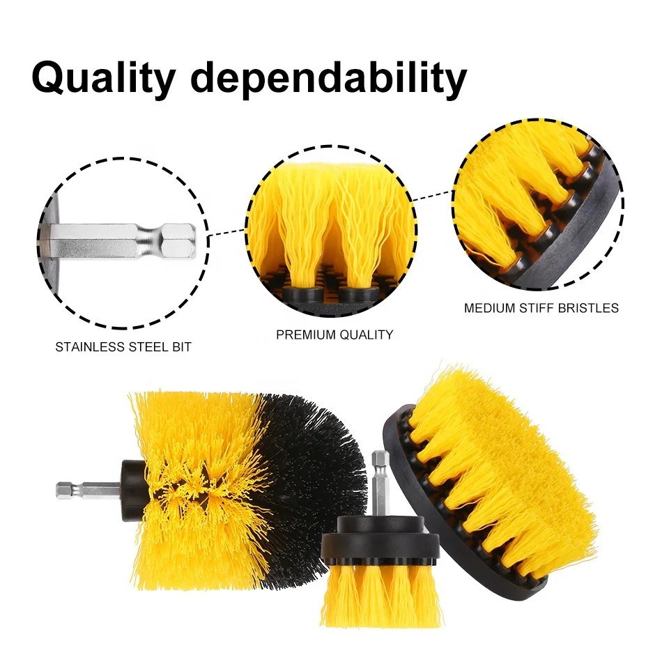 3 Pack Automatic Car Wash Drill Brush Set