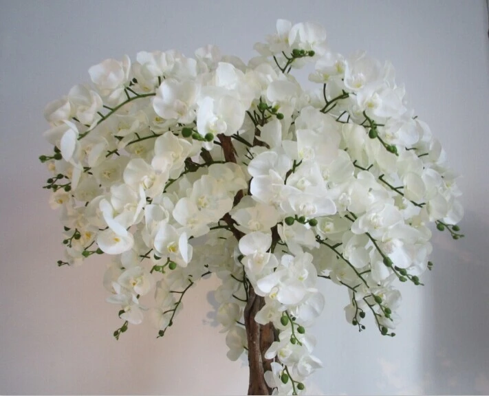 Customized White Artificial Orchid Flower Tree Branches For