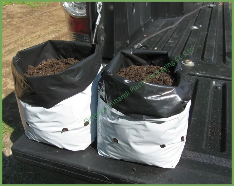 Black / White Potting Soil Plastic Packaging Bag With Holes Buy