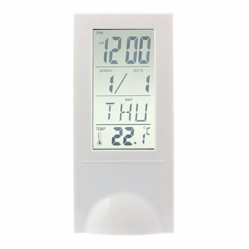 digital clock with calendar temperature desktop transparent mini