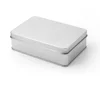 Custom your artwork rectangular plain silver metal tin box