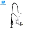 Upc nsf American standard dual handles chrome flexible conduit spring pull out kitchen faucet mixer taps
