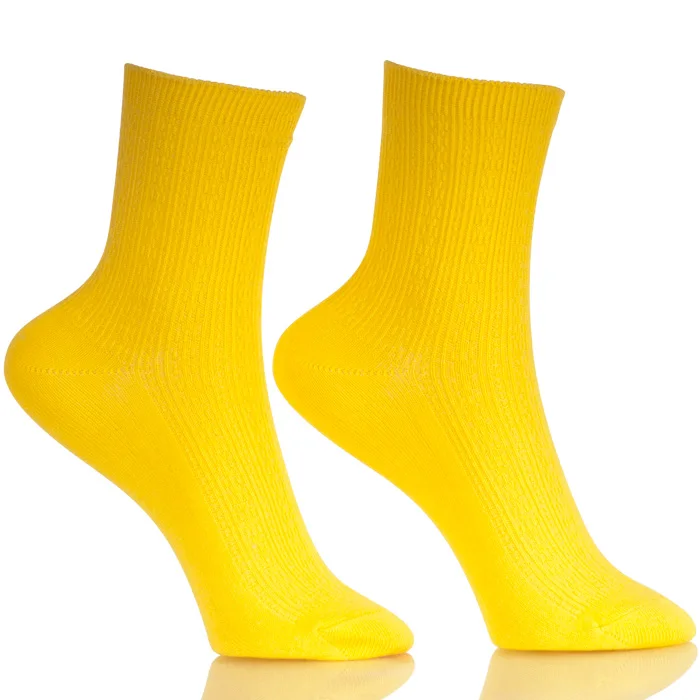 Women Casual Socks Middle Tube Cotton Ladies Cute Solid Color High Quality Sock Fashion Female