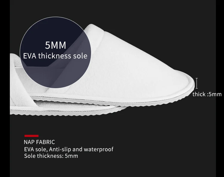 Wholesale 5 star hotels white custom washable disposable hotel slippers
