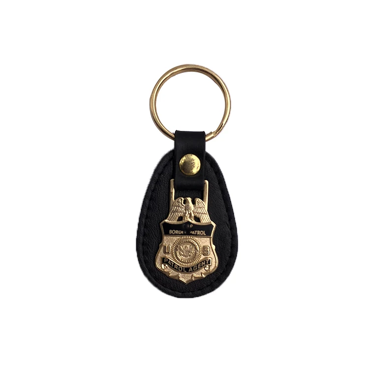 Custom Blank Leather Keychain Key Chain Gifts Car Metal Logo Keychain