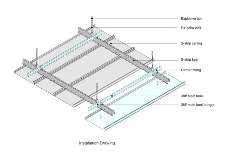 White Powder Coated Aluminum Strip Ceiling Aluminum False Ceiling For ...