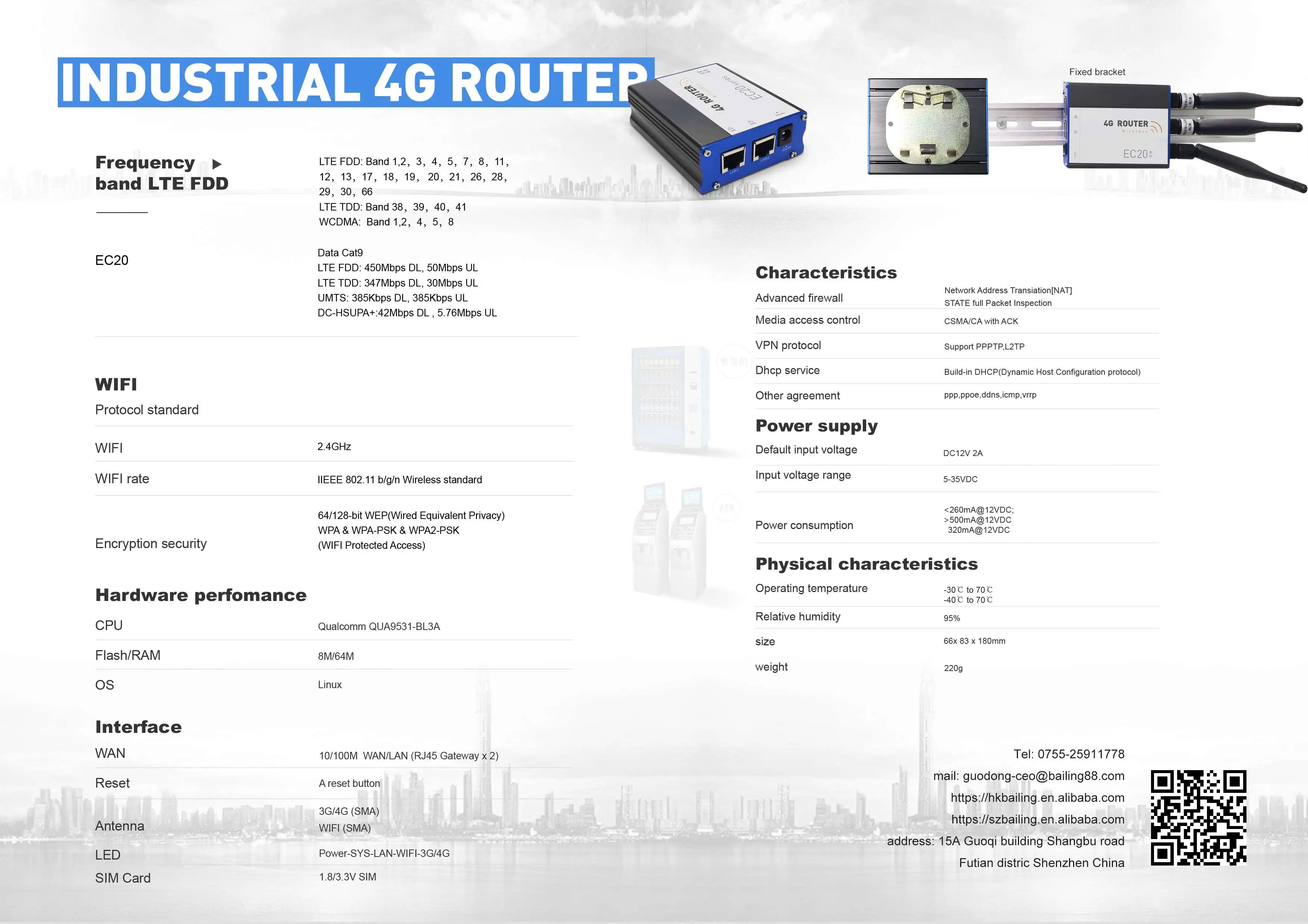 Best 4G 3G LTE Router With 2 Lan port 1 sim card slot high speed data 150/450mbps APN VPN