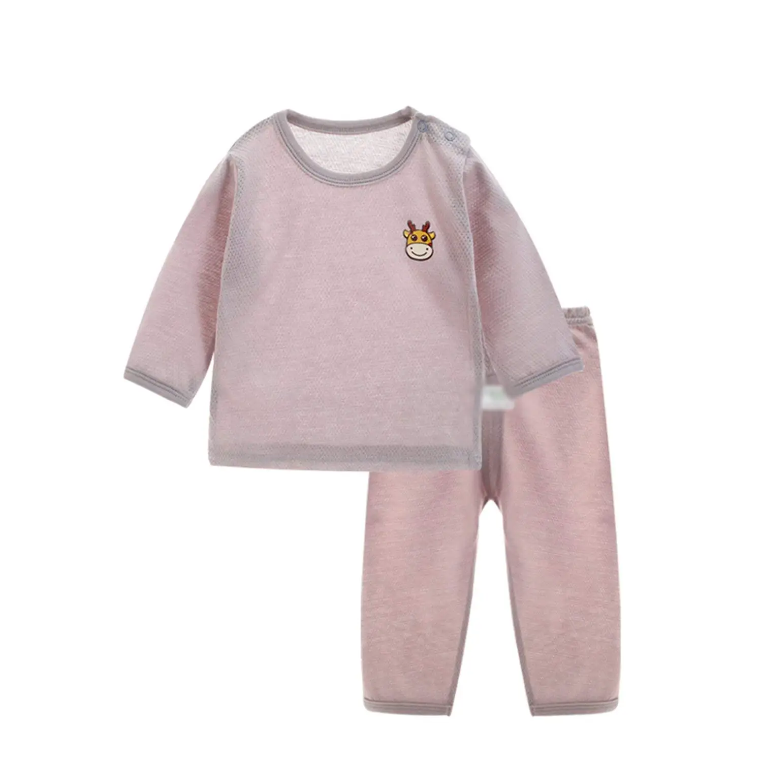 Kateirmaso Children's Pajamas 2pcs/Set Baby Boys Pajamas Set Autumn Clothes Sets Sleepwear Sets Girl Clothing Long Sleeve Kids Girl Pajamas TZY74 Gray 4T