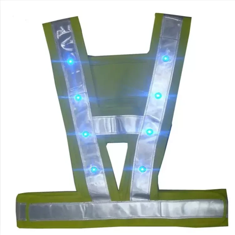 High Visibility flashing LED reflective  safety vest