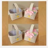 Personalized monogram lovely Easter wave chick basket stripe tote eggs bag