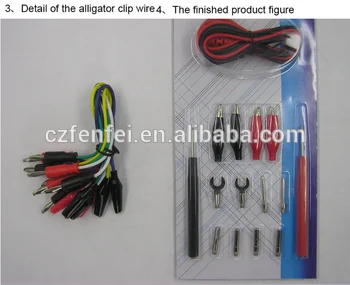 Alligator Crocodile Clip test lead Lead Small Multi-color Set of 10 test lead - ANKUX.COM