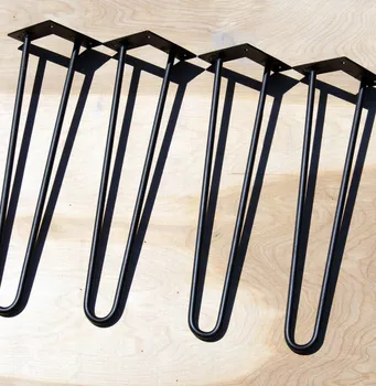 18 Inch 2 Rod Black Mirror Solid Steel Hairpin Leg Wholesale Price